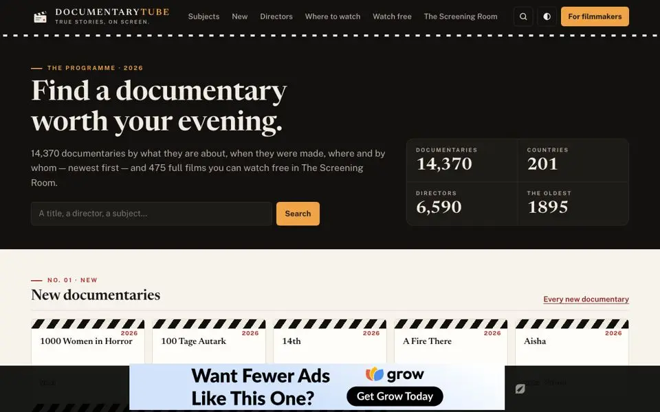 DocumentaryTube home page