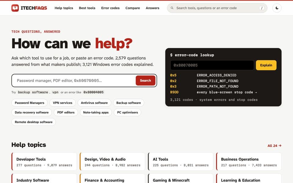 iTechFAQs home page
