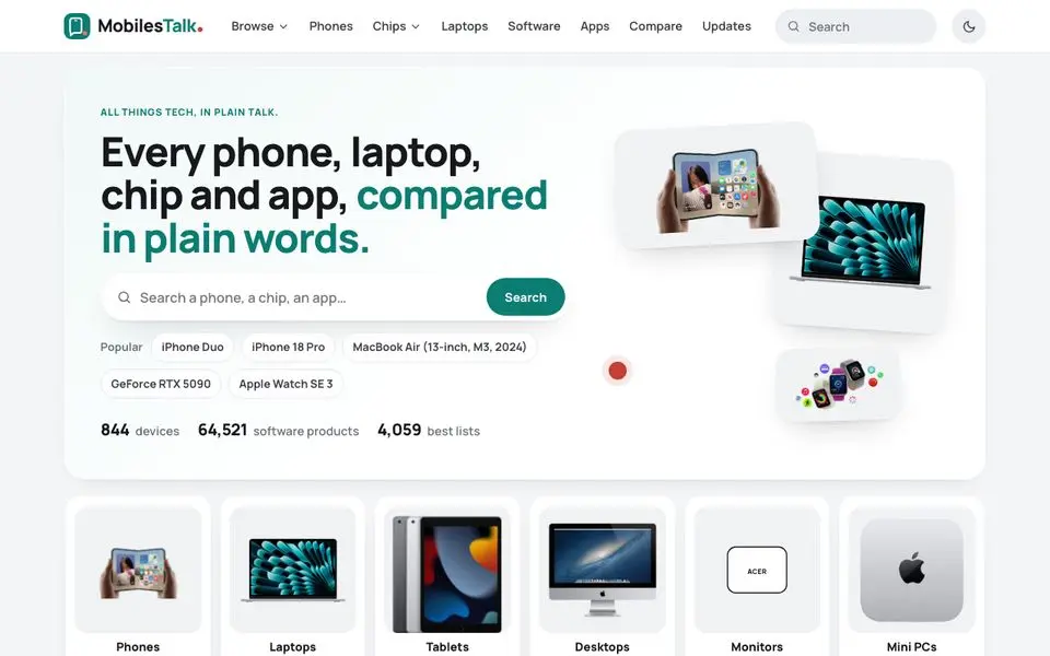 MobilesTalk home page