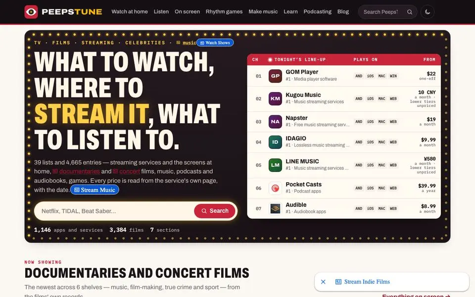 PeepsTune home page