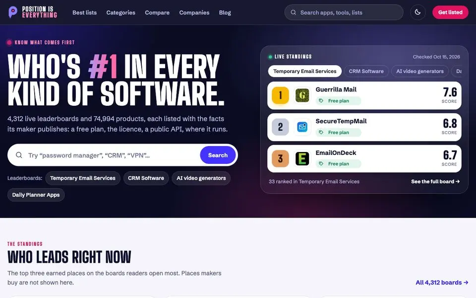 Position Is Everything home page