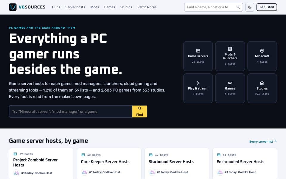 VGSources home page