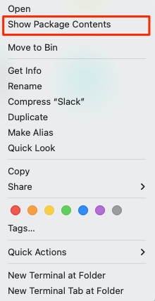 Slack Show Package Contents